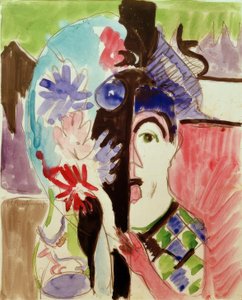 Woman with Flowers by Ernst Ludwig Kirchner